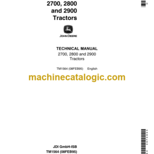 John Deere 2700 2800 and 2900 Tractors Technical Manual (TM1564)