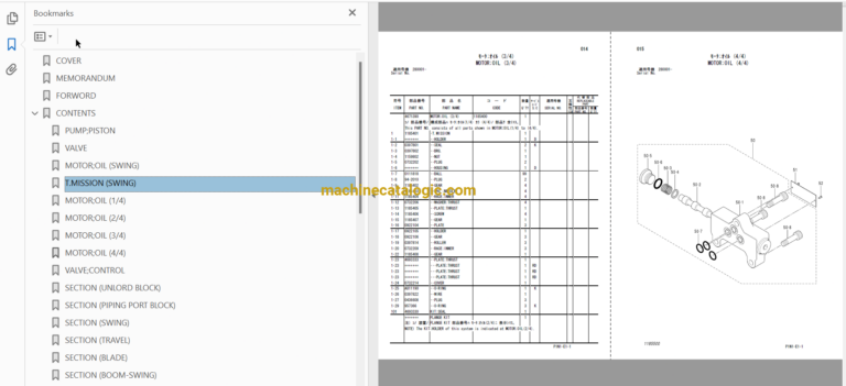 Hitachi ZX60USB-3 Hydraulic Excavator Parts Catalog & Equipment Components Parts Catalog