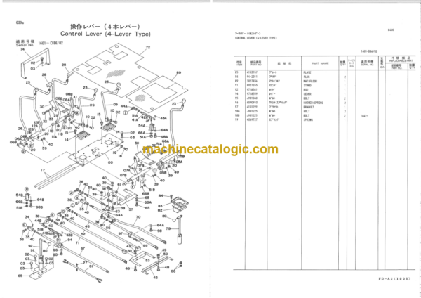 Hitachi UH053M Hydraulic Excavator Parts Catalog