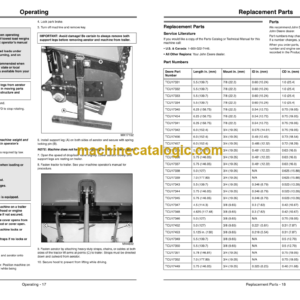 John Deere 1000, 1500, and 2000 Aercore Tractor-Mounted Aerators Operator’s Manual (OMTCU28130)