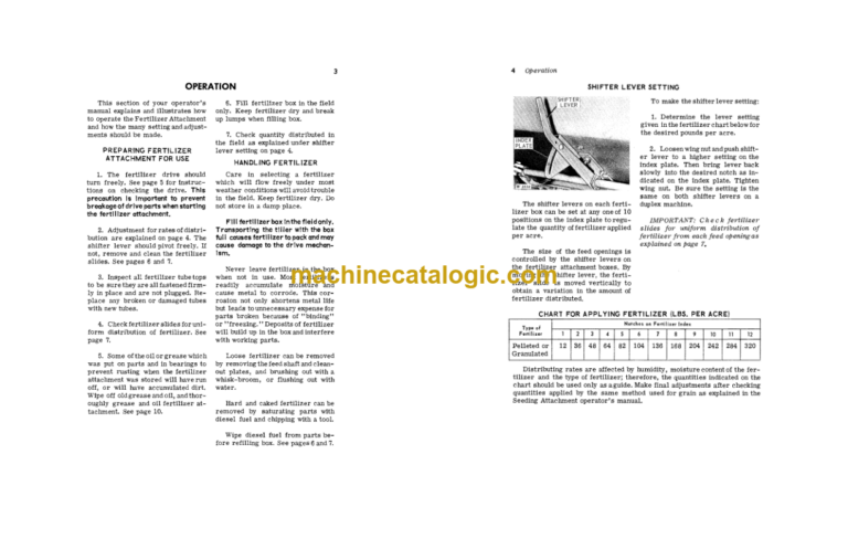 John Deere 1800 Surflex Disk Tillers Equipped with a Seeding Attachment for Impel-R-Feed Fertilizer Attachment Operator's Manual (OMW15616)