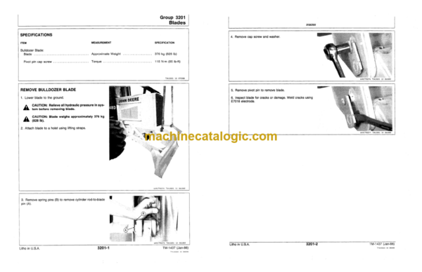 John Deere 340D and 440D Skidder 448D Grapple Skidder Repair Technical Manual (TM1437)