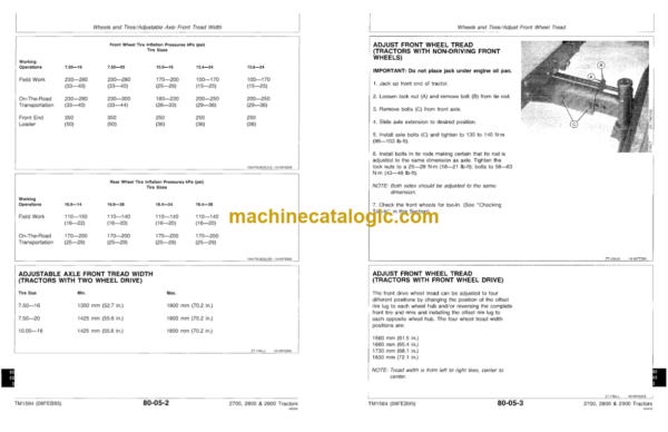 John Deere 2700 2800 and 2900 Tractors Technical Manual (TM1564)