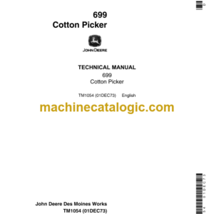 John Deere 699 Cotton Picker Technical Manual (TM1054)