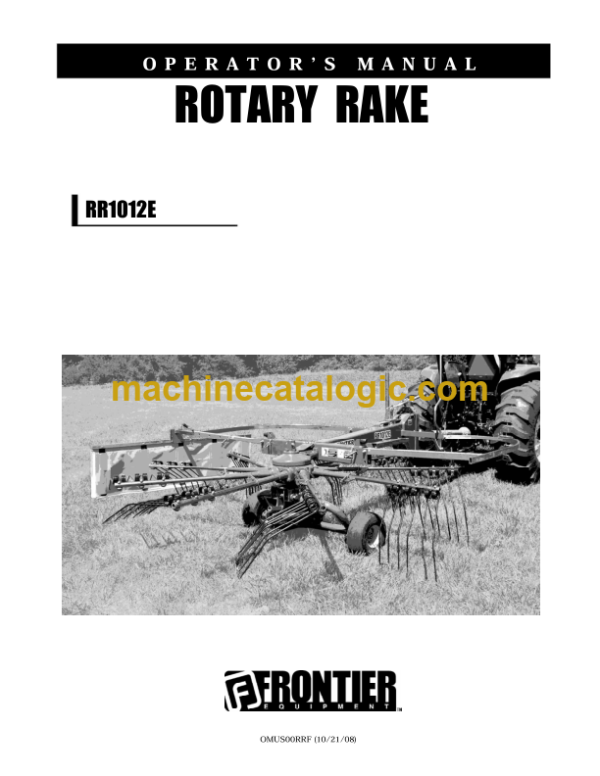 John Deere RR1012E Rotart Rake Operator's Manual (TNOMUS00RRF)