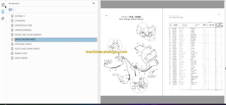 Hitachi EX100M-3 Excavator Parts Catalog & Equipment Components Parts Catalog
