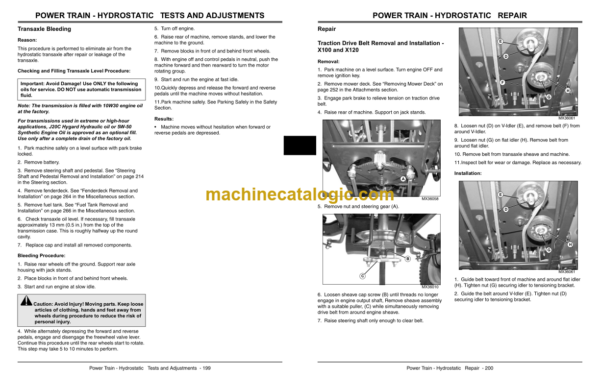 John Deere X110, X120, X140 Tractors Technical Manual (TM2373)