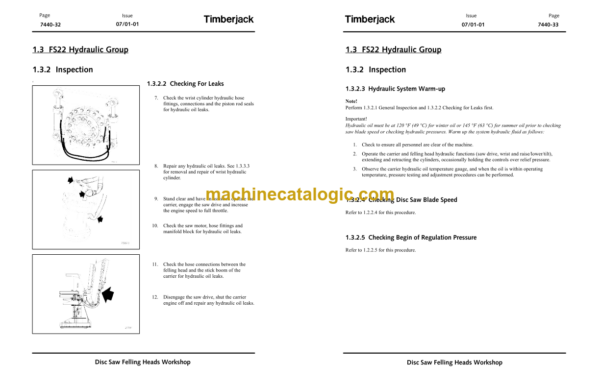 John Deere FS Series Heads Swing to Tree Disc Saw Heads Technical Manual (TMF382053)