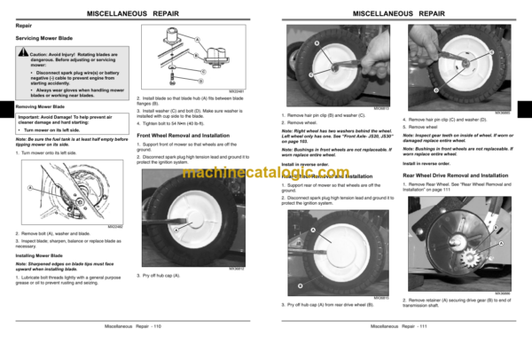 John Deere JS20 JS30 JS40 Walk-Behind Rotary Mowers Technical Manual (TM1335)