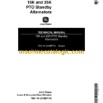 John Deere 15K and 25K PTO Standby Alternators Technical Manual (TM1119)