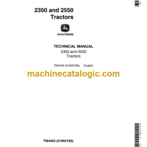 John Deere 2350 and 2550 Tractors Technical Manual (TM4403)