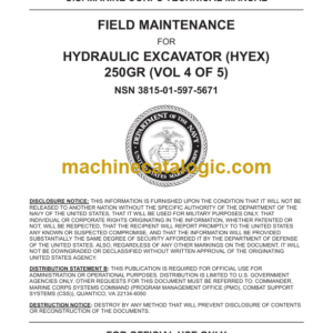 John Deere 250G Hydraulic Excavator Technical Manual VOL 4 OF 5 (TM12141A-IN2-4)