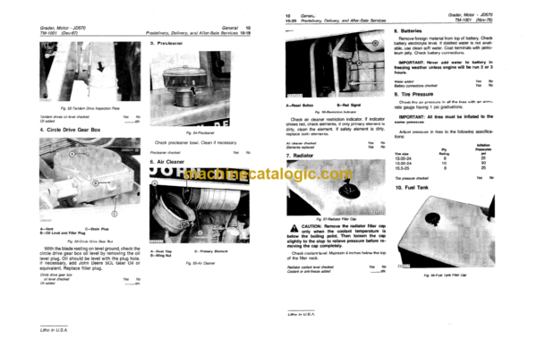 John Deere JD570 and JD570A Motor Grader Technical Manual (TM1001)