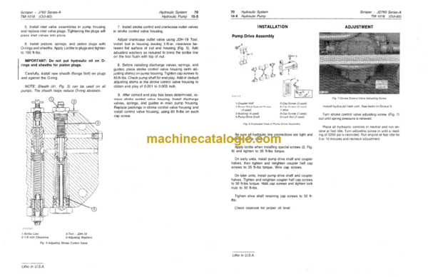 John Deere JD760 Series-A Scraper Technical Manual (TM1018)