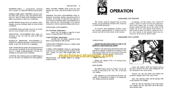 John Deere 4493 Cotton and Corn Planter Operator's Manual (OMB25358)