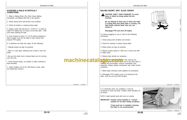 John Deere 435 and 535 Round Balers Operator's Manual (OME82417)