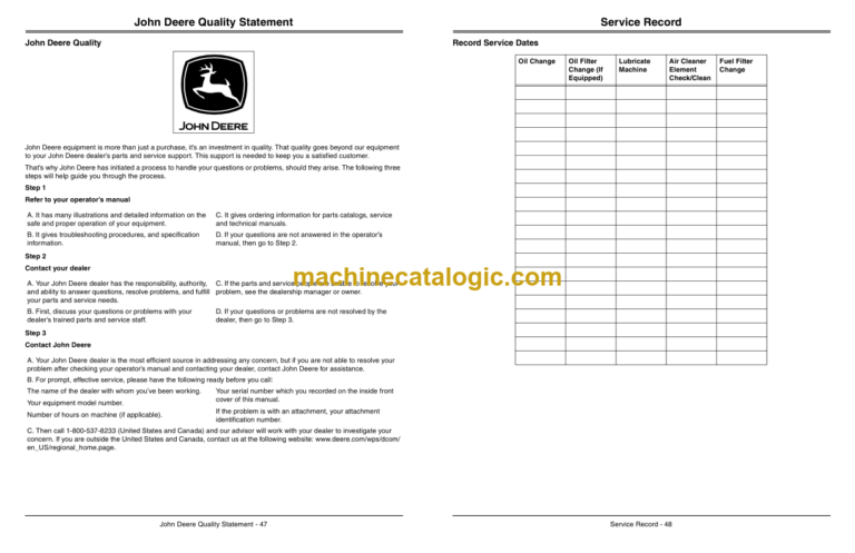 John Deere WG32A, WG36A, WG48A Commercial Walk Behind Mower Operator's Manual (OMTCU31829)