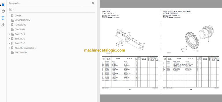 Hitachi ZX17U-2 ZX22U-2 ZX27U-3 ZX30U-3 ZX35U-3 Hydraulic