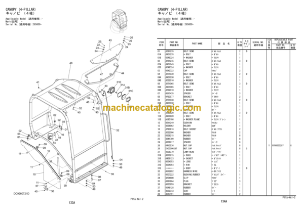 Hitachi ZAXIS35UNA-3 Hydraulic Excavator USA SPEC. Parts Catalog