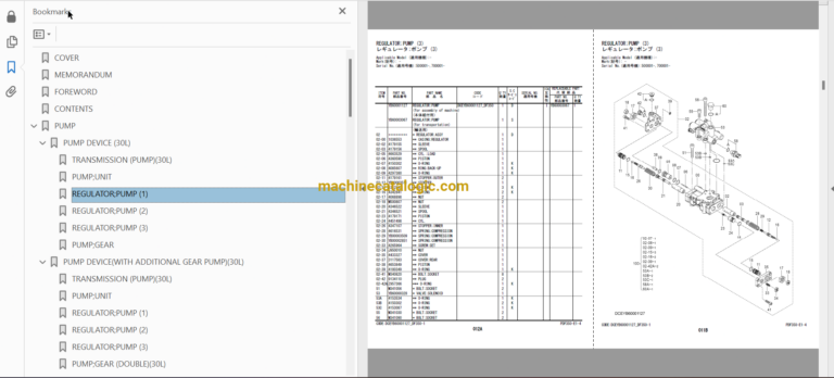 Hitachi ZX210LC-7 ZX210LCN-7 ZX240N-7 Hydraulic Excavator Parts and Equipment Components Parts Catalog