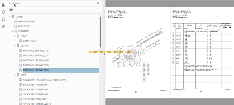 Hitachi ZX26U-6 Hydraulic Excavator Parts Catalog & Equipment Components & Engine Parts Catalog