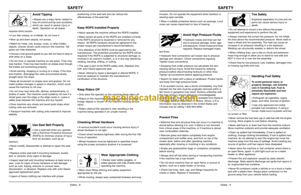 John Deere 8000 E-Cut Hybrid Mower Operator's Manual (OMTCU28167)