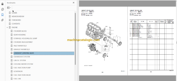 Hitachi ZX70-5G Hydraulic Excavator Parts Catalog & Engine Parts Catalog & Equipment Components Parts Catalog