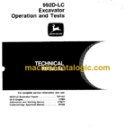John Deere 992D-LC Excavator Operation and Tests Technical Manual (TM1462)