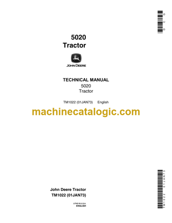 John Deere 5020 Tractor Technical Manual (TM1022)