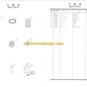 Hitachi WH051 WH051D Wheeled Hydraulic Excavator Parts Catalog