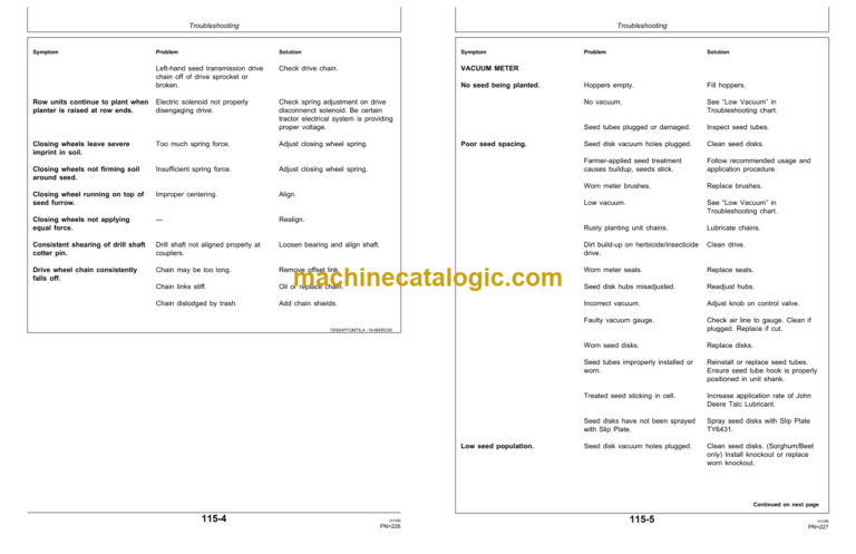 John Deere 7200 Front-Fold MaxEmerge2 Drawn Conservation Planter, 24-Row Flex-Fold Operator's Manual (OMA54952)