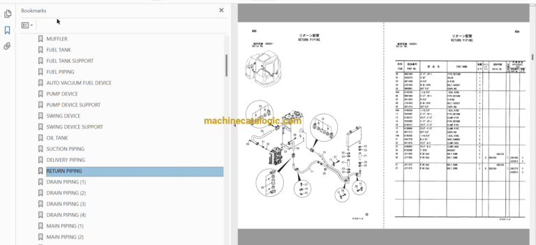 Hitachi ZX75UR Excavator Parts Catalog & Equipment Components