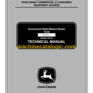 John Deere 7G18 Commercial Walk-Behind Mower Technical Manual (TM2220)