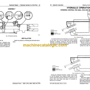 John Deere 2600 2700 and 2800 Semi-Integral; 3600 and 3700 Drawn Moldboard Plows Technical Manual (TM1240)