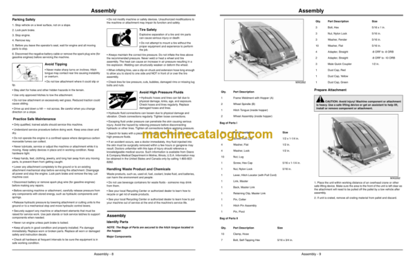 John Deere TC125 Turf Collection System Operator's Manual (OMTCU30922)