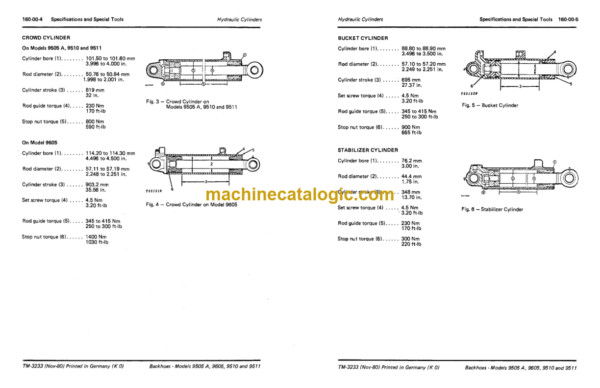 John Deere 9505A, 9605 9510A and 9511 Backhoe Technical Manual (TM3233)