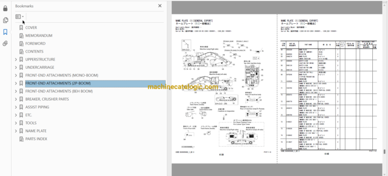 Hitachi ZX330 and ZX350 Series Hydraulic Excavator Parts and