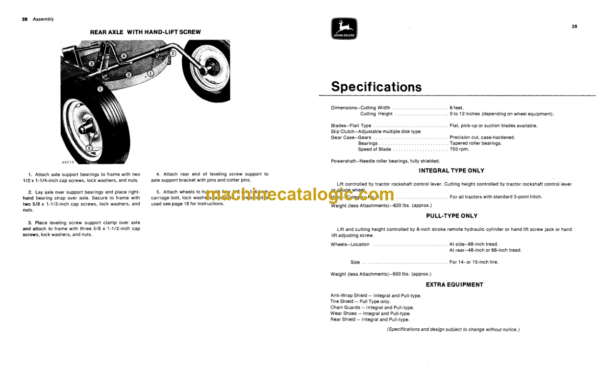 John Deere 307 Gyramor Rotary Cutter Operator's Manual (OMW21303)