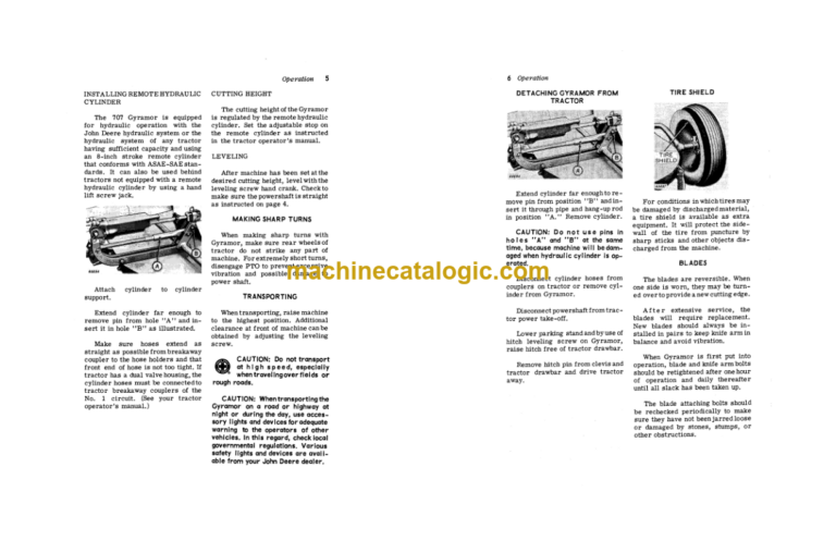 John Deere 707 Gyramor Rotary Cutter Operator's Manual (OMW13050)