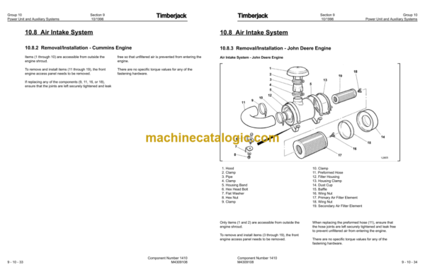 John Deere 330 430 Log Loader Technical Manual (TMF278359)