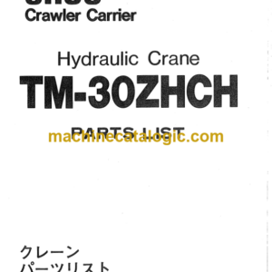 Hitachi CH90 Hydraulic Crane (TM-30ZHCH) Parts Catalog