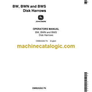 John Deere BW, BWN and BWS Disk Harrows Operator's Manual (OMB25262)