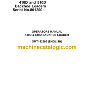 John Deere 410D and 510D Backhoe Loaders Operator's Manual (OMT152596)