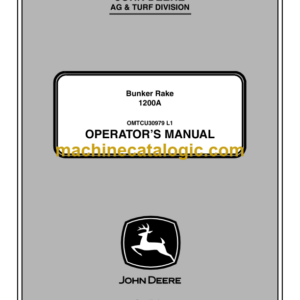 John Deere 1200A Bunker Rake Operator's Manual (OMTCU30979)