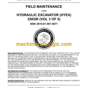 John Deere 250GR Hydraulic Excavator Technical Manual VOL 3 OF 5 (TM1214A-IN2-3)