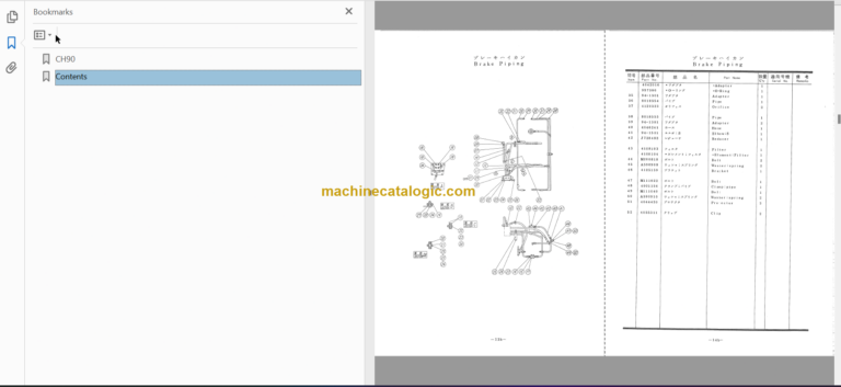 Hitachi CH90 Rubber Crawler Carrier Parts Catalog & Equipment Components Parts Catalog