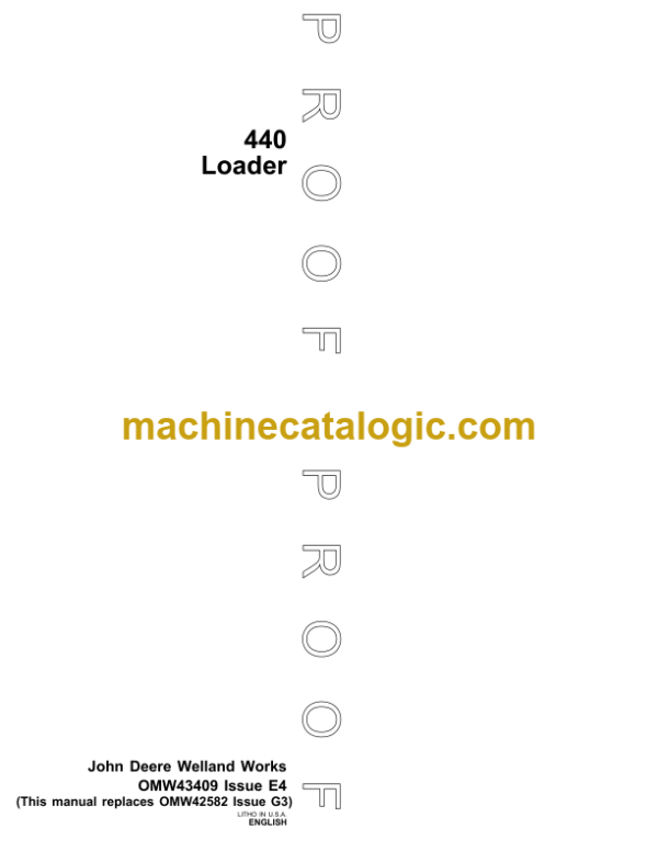 John Deere 440 Loader Operator's Manual (OMW43409E4)