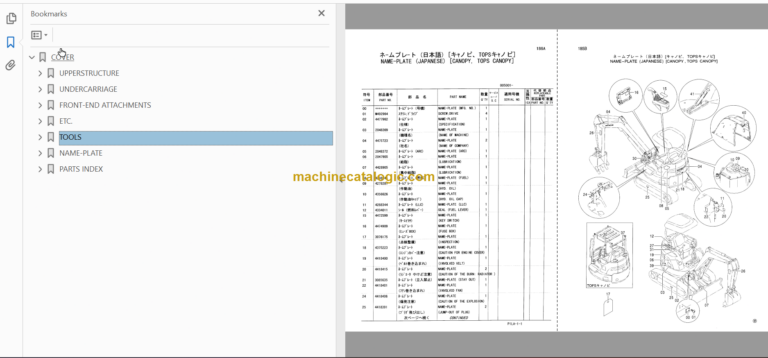 Hitachi ZX27U Excavator Parts Catalog & Equipment Components Parts Catalog