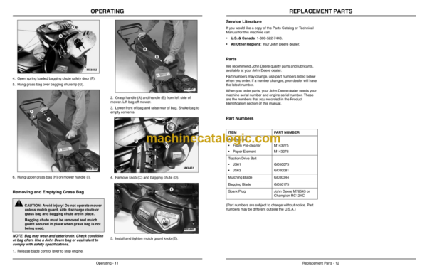 John Deere JS61 and JS63 21-Inch Walk-Behind Rotary Mowers Operator's Manual (OMGC00667C1)