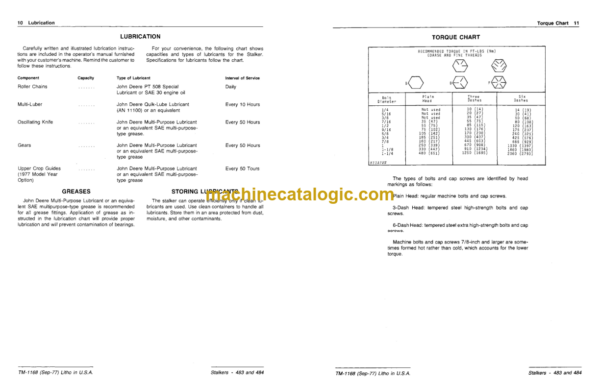 John Deere 483 and 484 Stalkers Technical Manual (TM1168)